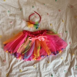 Princess Expressions Happy Birthday skirt and head band set one size fits most